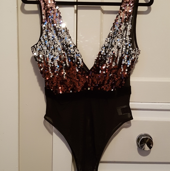 SHEIN sequined body suit NWOT - Picture 3 of 4